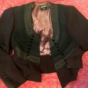 Jean Paul Gaultier bolero jacket burgundy black